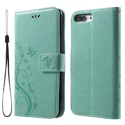 iPhone 7 Plus/iPhone 8 Plus Mobiletui med sommerfugler, Grønn