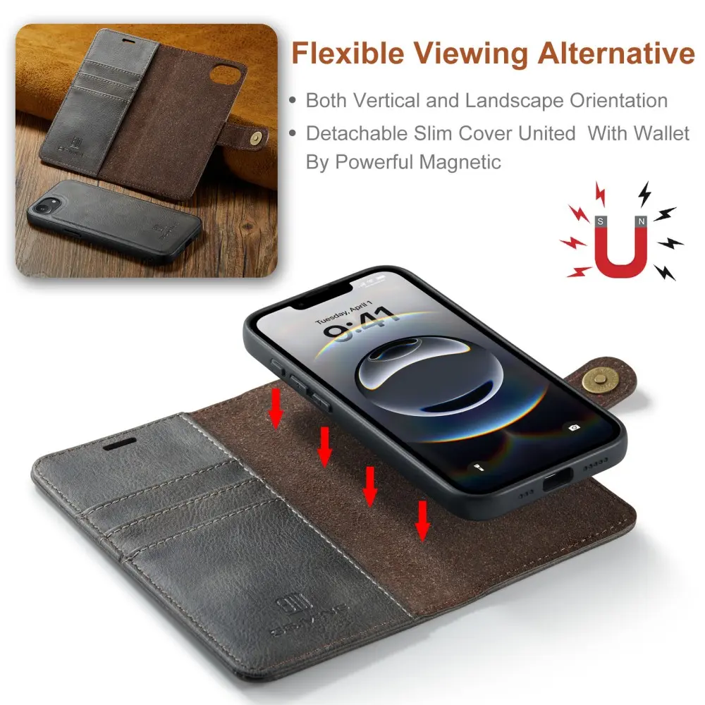 Magnet Wallet iPhone 17e Brown