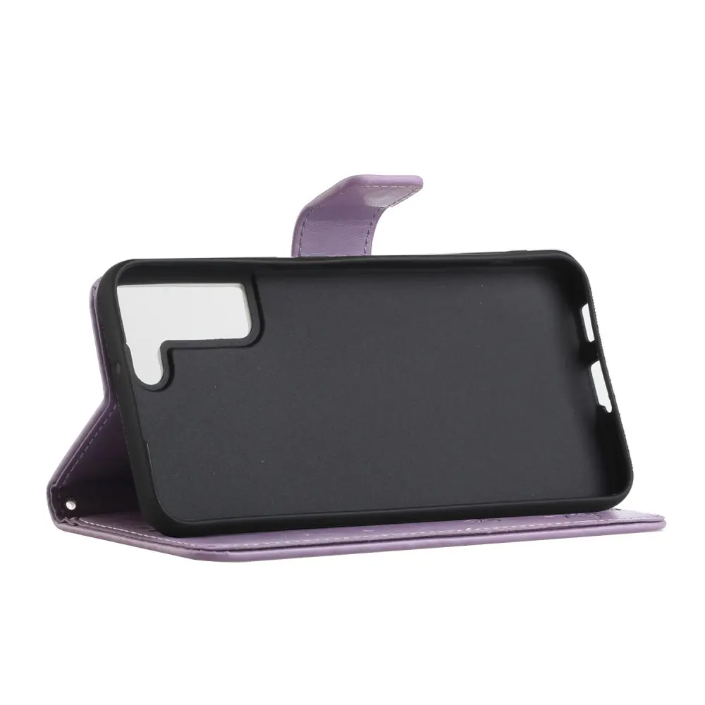 Läderfodral Fjärilar Samsung Galaxy S22 Lila