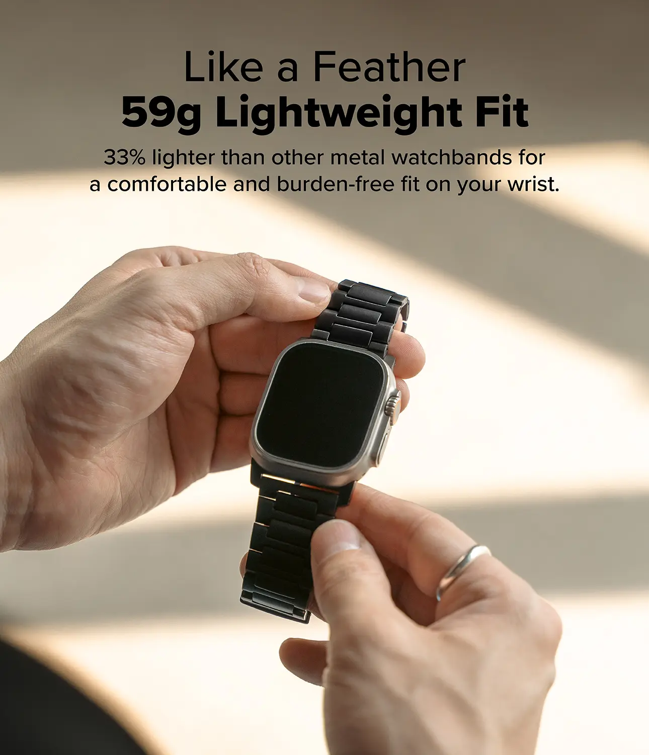 Titanium One Armband Apple Watch Series 12 47mm Black