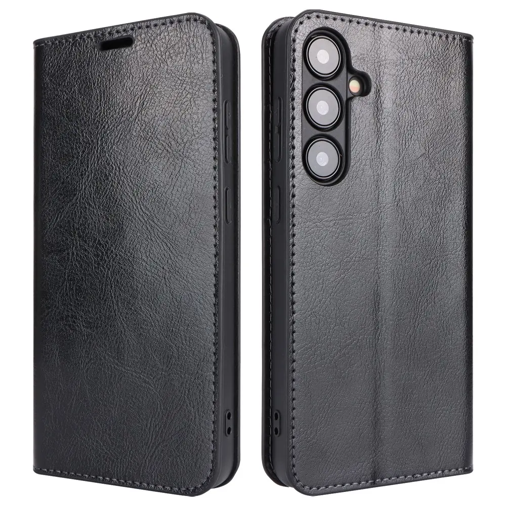 Mobiltaske Ægte Læder Samsung Galaxy S24 Plus Sort
