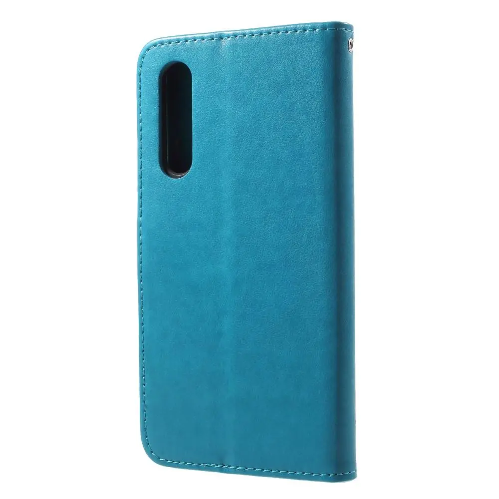 Läderfodral Fjärilar Huawei P20 Pro Blå