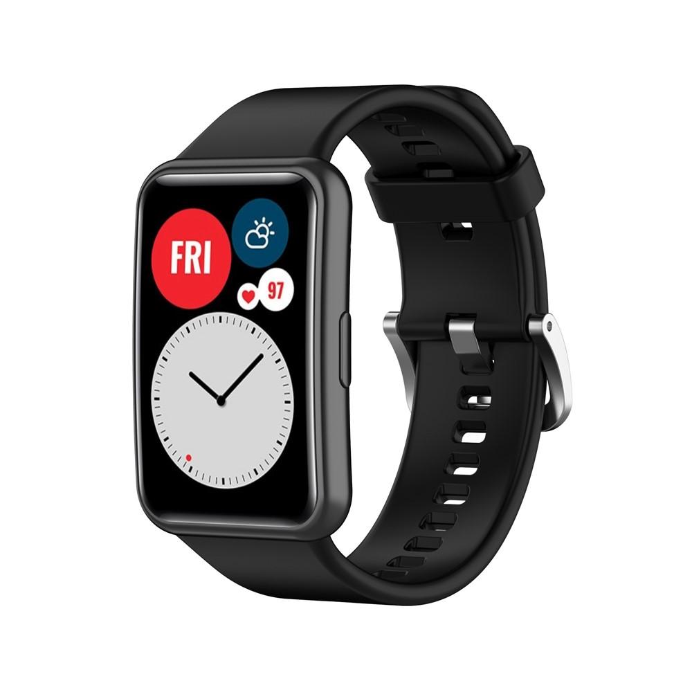 Huawei Watch Fit Reim Silikon Svart - Sporty armbånd perfekt for treningen
