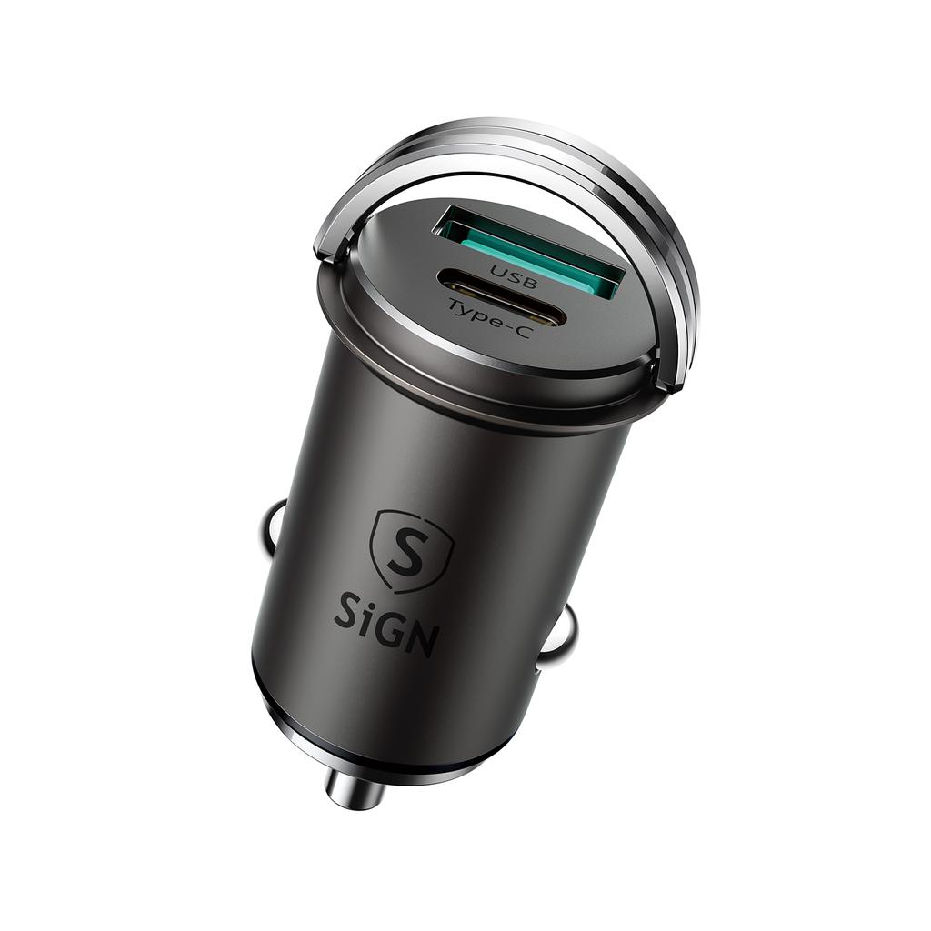 SiGN Mini PD Billader USB-C + USB-A 20W Svart