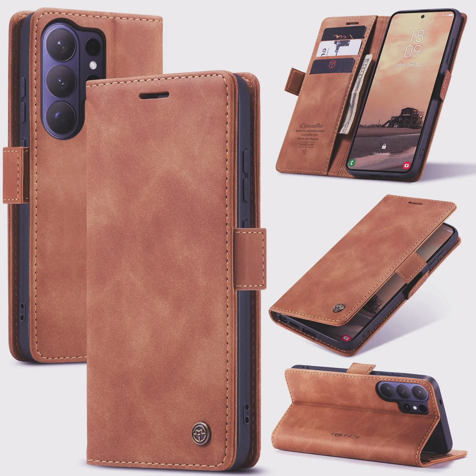 Samsung Galaxy S26 Ultra Slankt pungetui, Brun