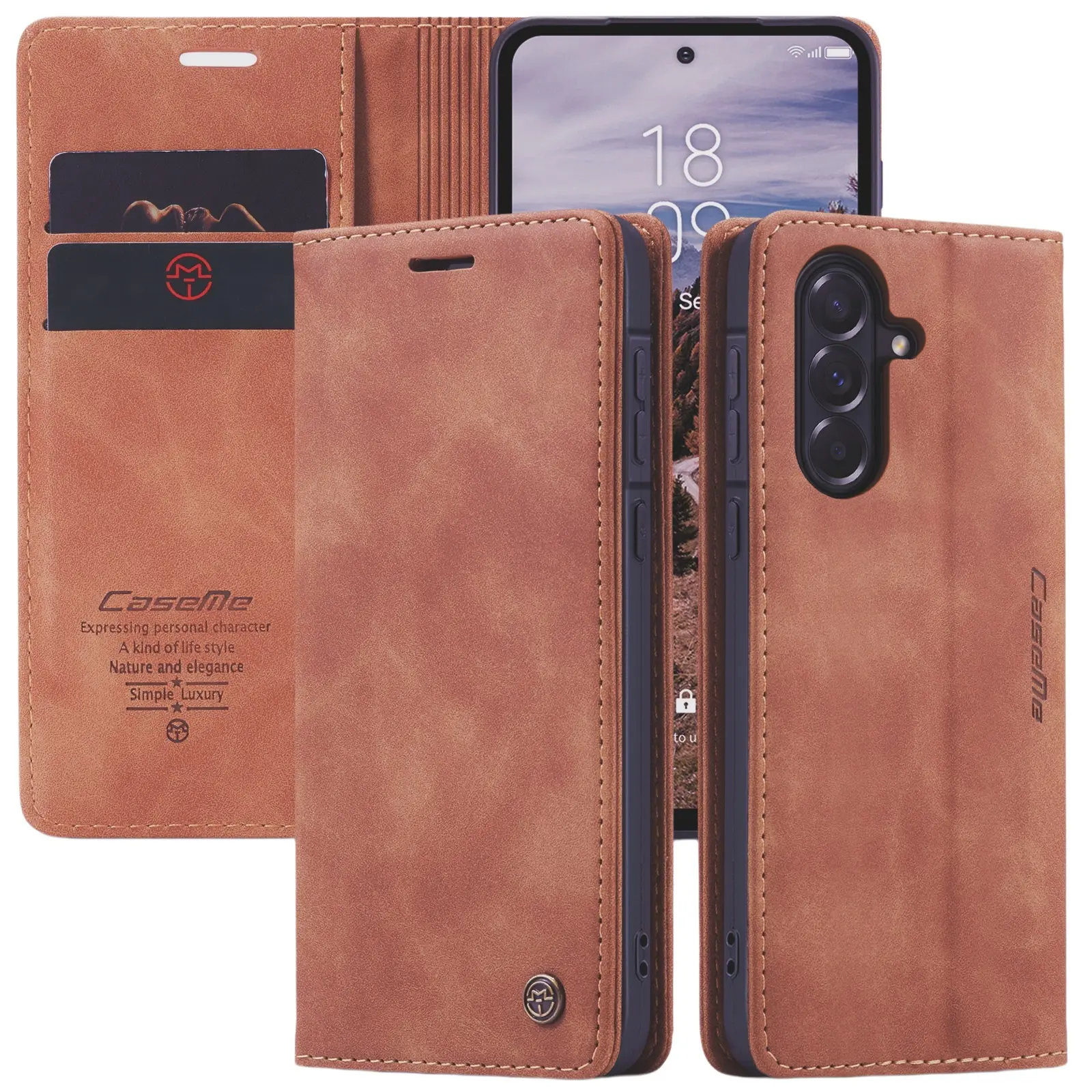 Slim Plånboksfodral Samsung Galaxy A56 Brun