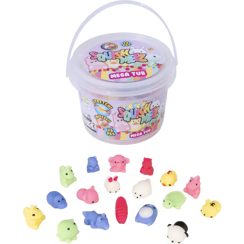 Burk med söta Squishy djur, 18-Pack