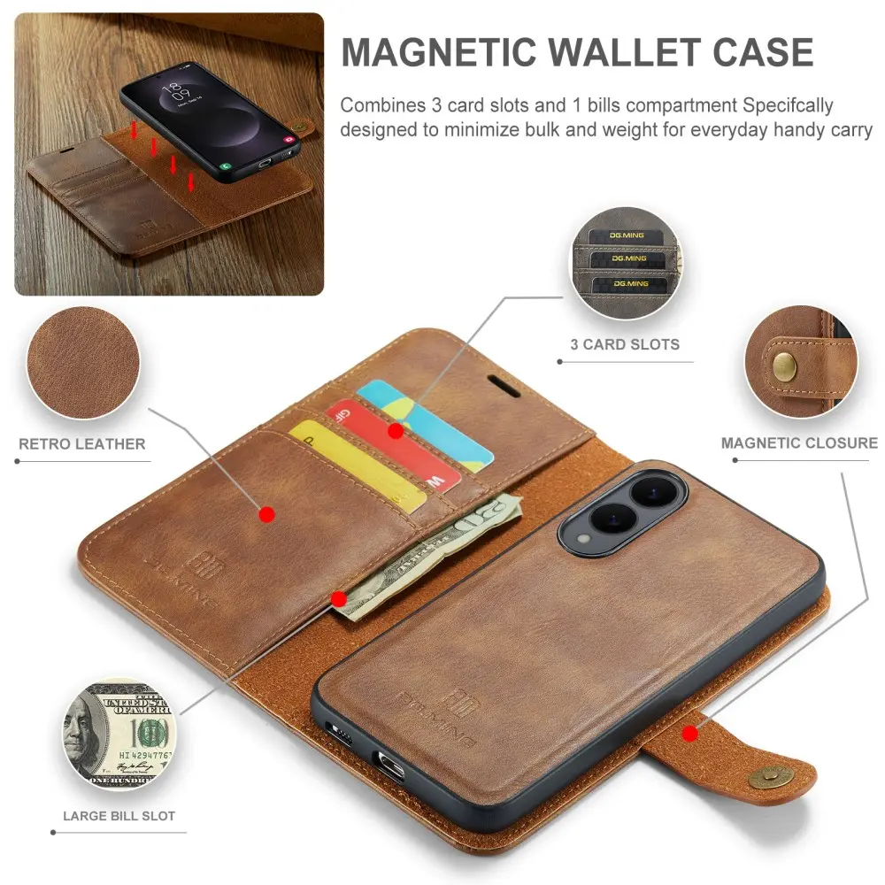 Magnet Wallet Samsung Galaxy S25 Edge Cognac