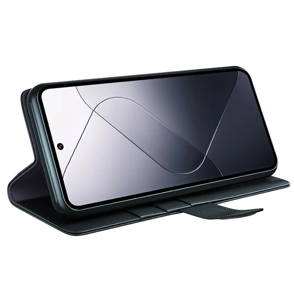 Äkta Läderfodral Xiaomi 14 Pro Svart