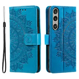 Lærveske Mandala Sony Xperia 1 VII Blå