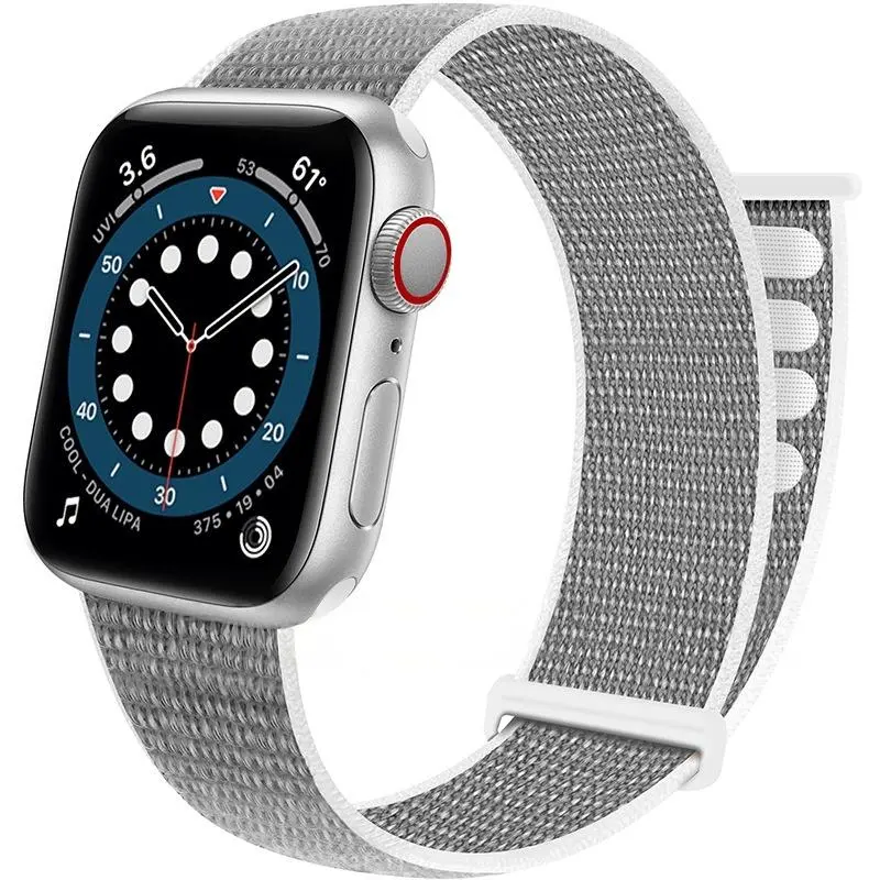 Nylonreim Apple Watch Series 8 45mm, Grå