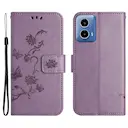 Læderetui Sommerfugle Motorola Moto G04 Lilla