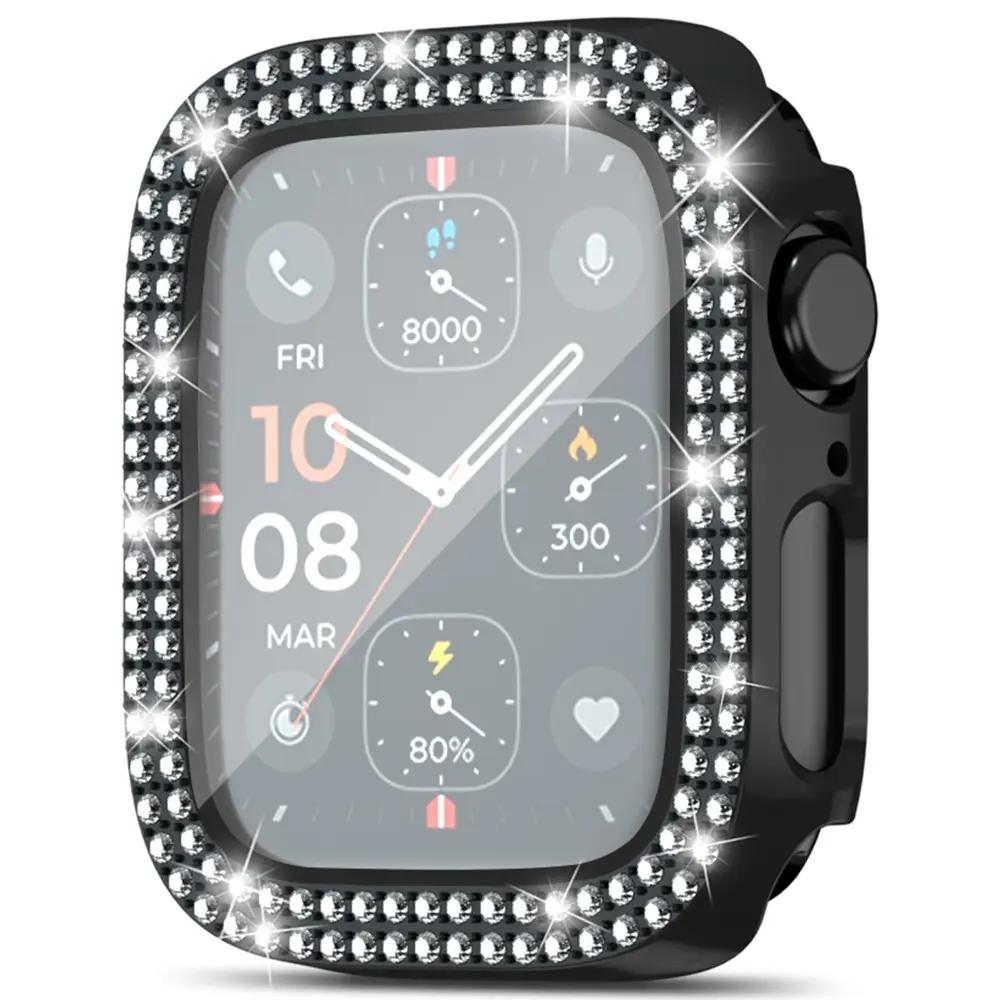 Full Cover Case Rhinestone Apple Watch SE 3 40mm Svart