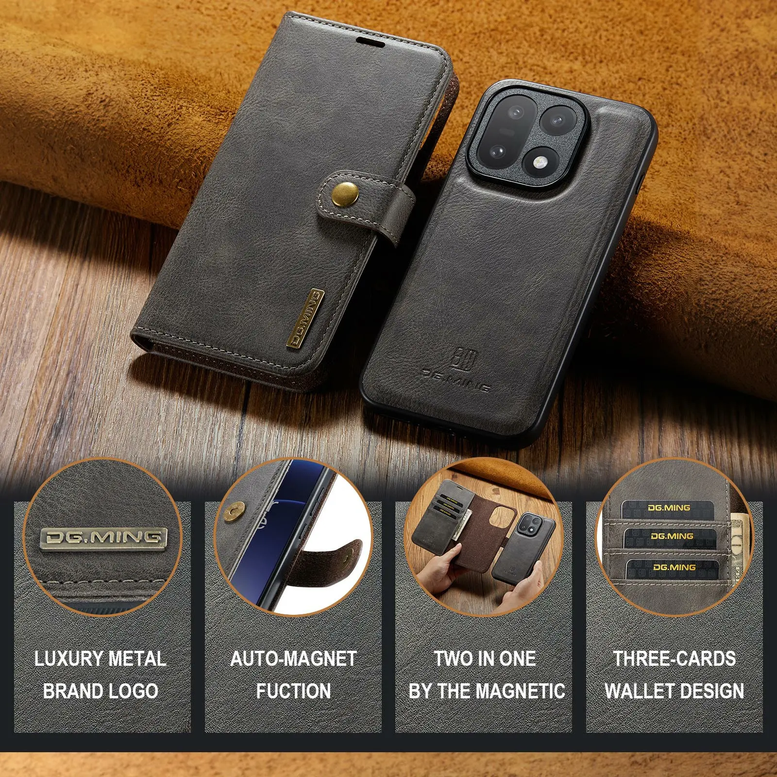 Magnet Wallet  OnePlus 15 Brown