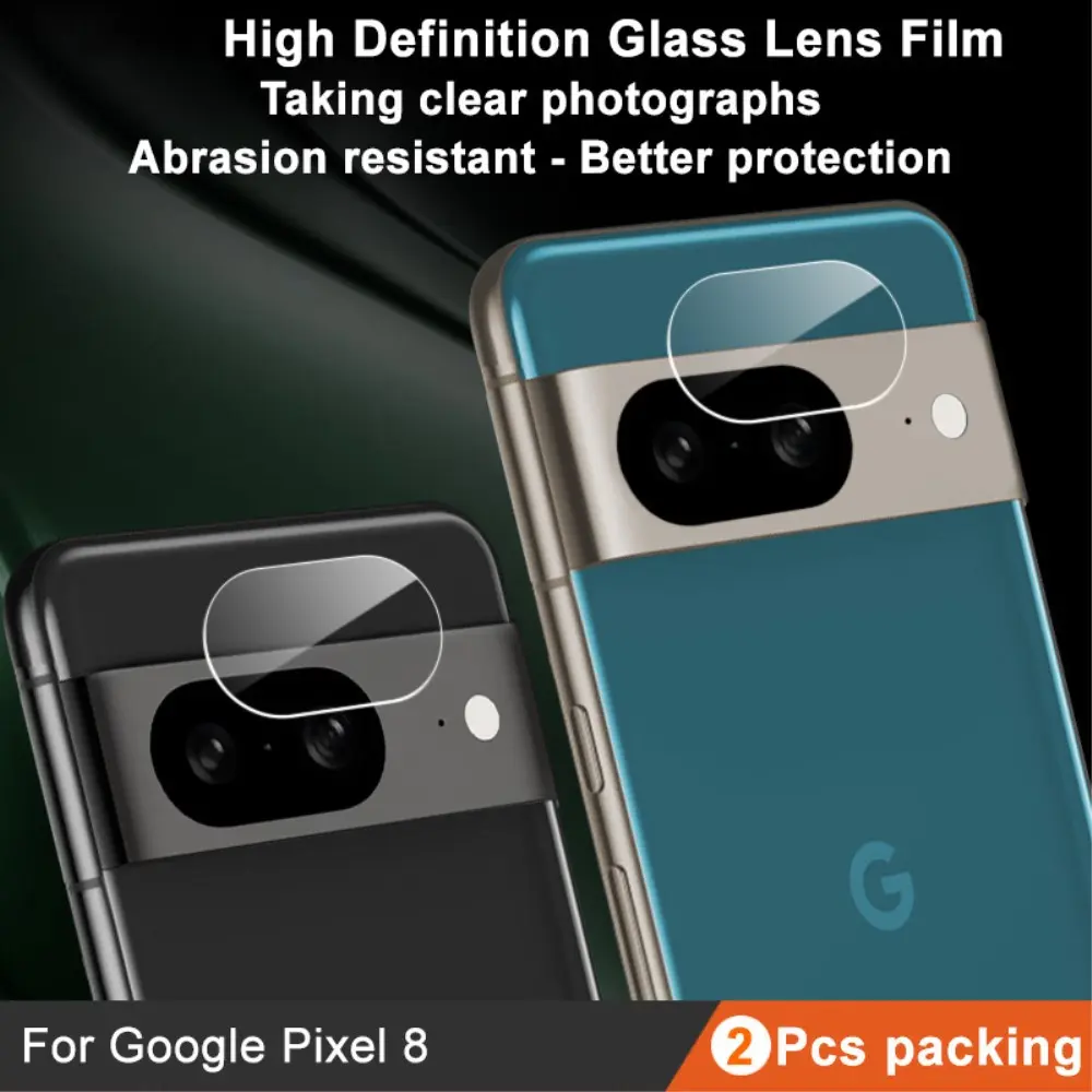 2-pack Härdat Glas Linsskydd Google Pixel 8 Genomskinlig