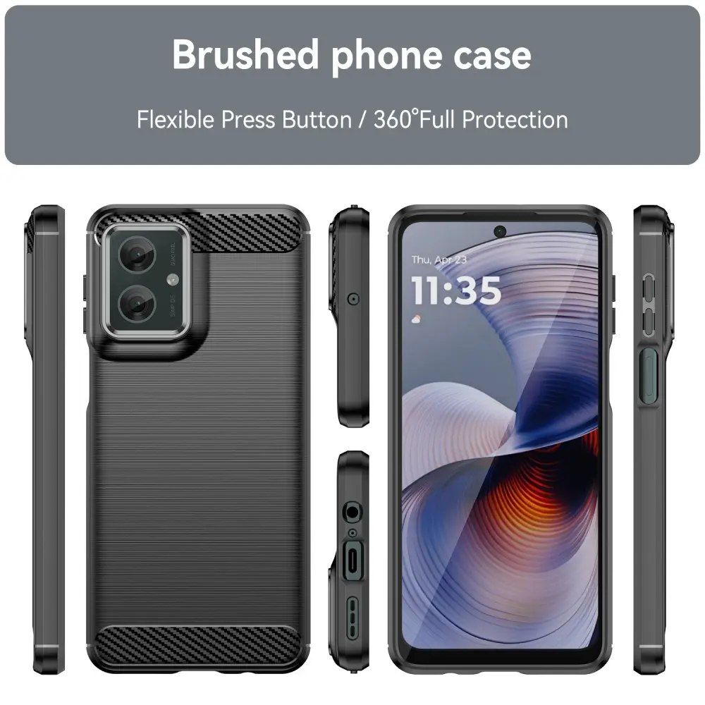 Motorola Moto G55 Skal TPU Brushed Svart