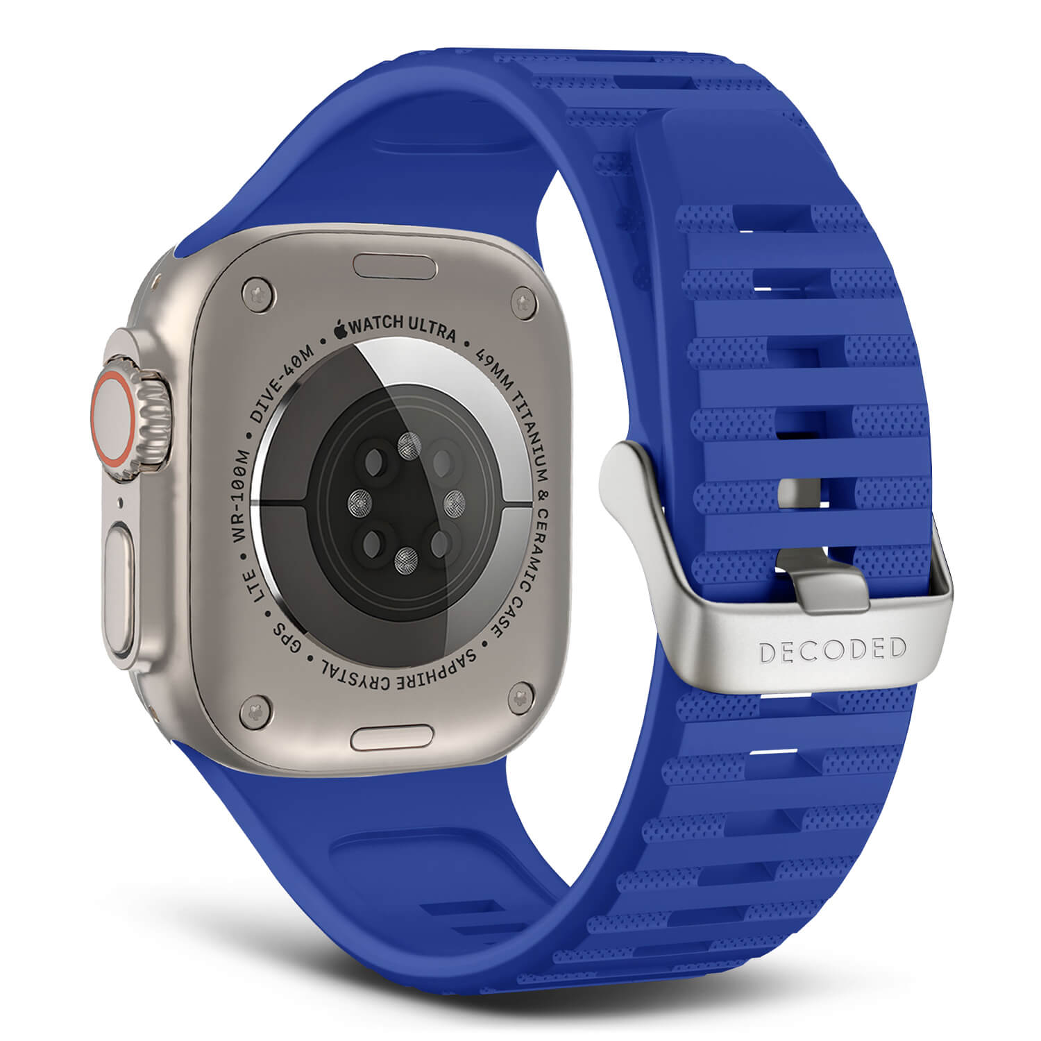 Decoded Sport Silicone Ultra Traction Strap Apple Watch 44mm Galactic Blue