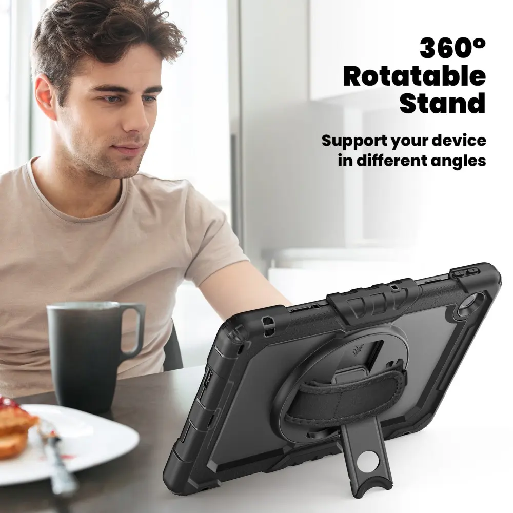 Stöttåligt Full Protection Hybridskal med axelrem  Lenovo Tab svart