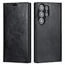 Mobiltaske Ægte Læder Samsung Galaxy S23 Ultra Sort
