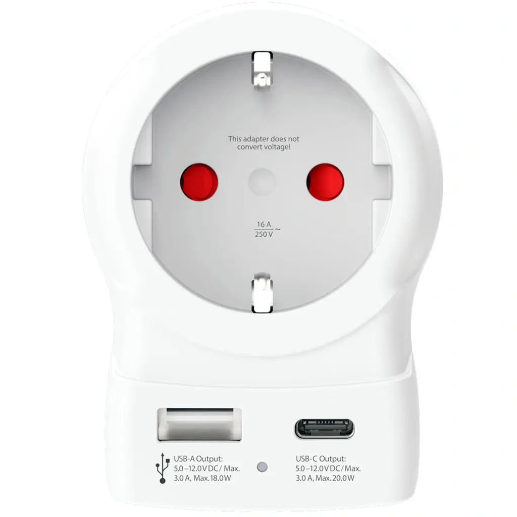 Europe to USA USB AC PD 20W