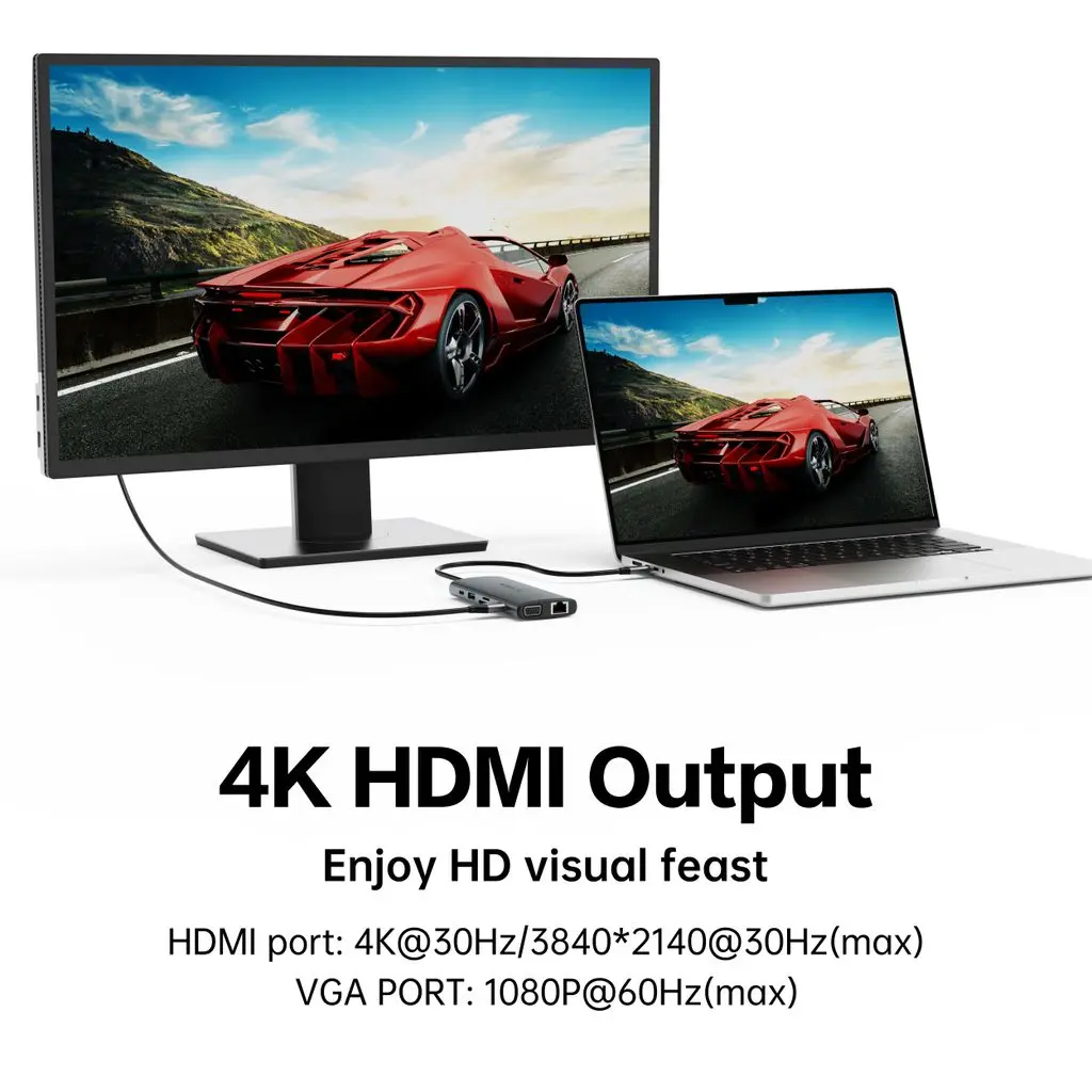11-i-1 Hub USB-C till Multiport Silver