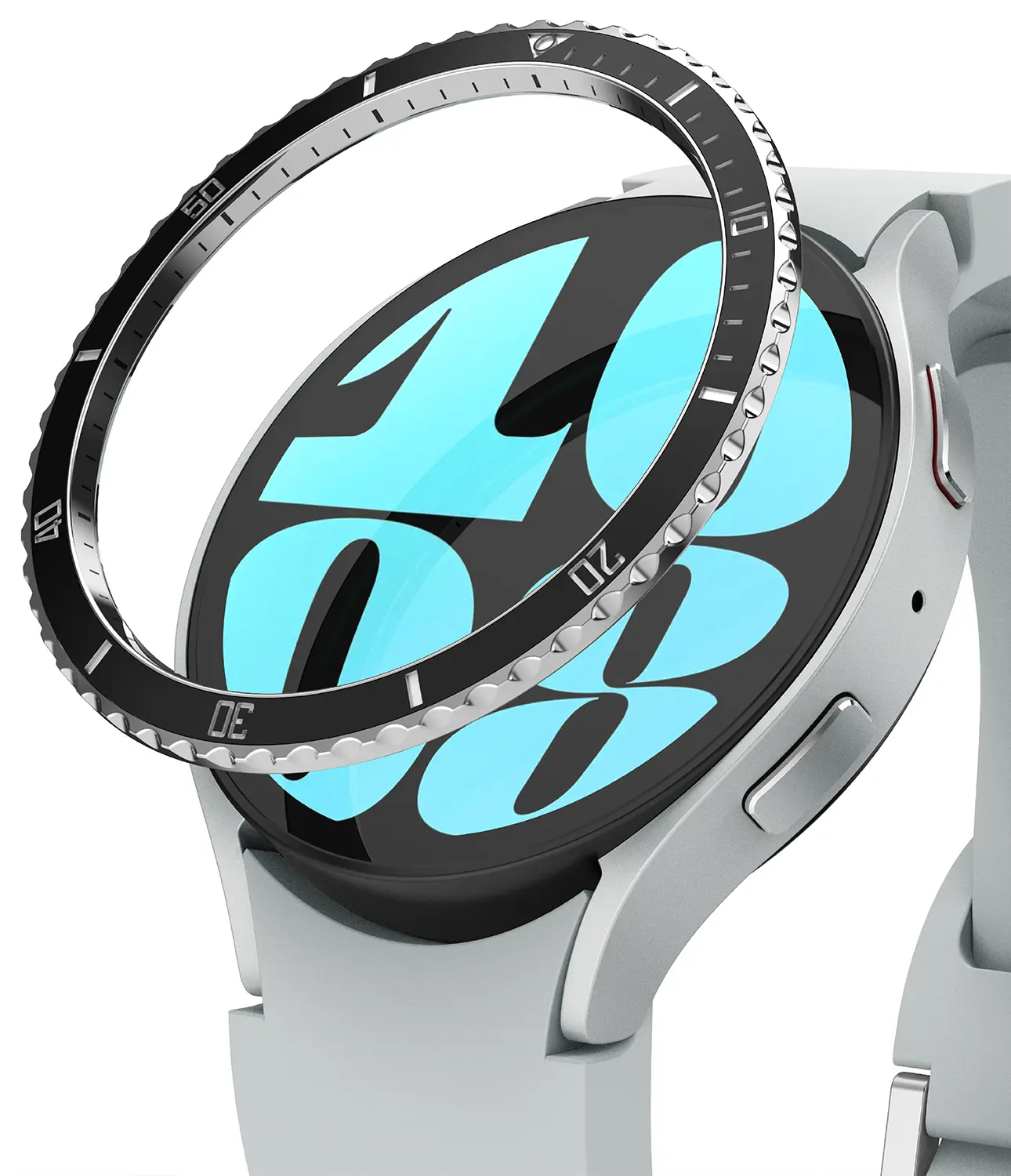 Samsung Galaxy Watch 6 40mm Näytön kehysuoja Bezel Styling, Hopea