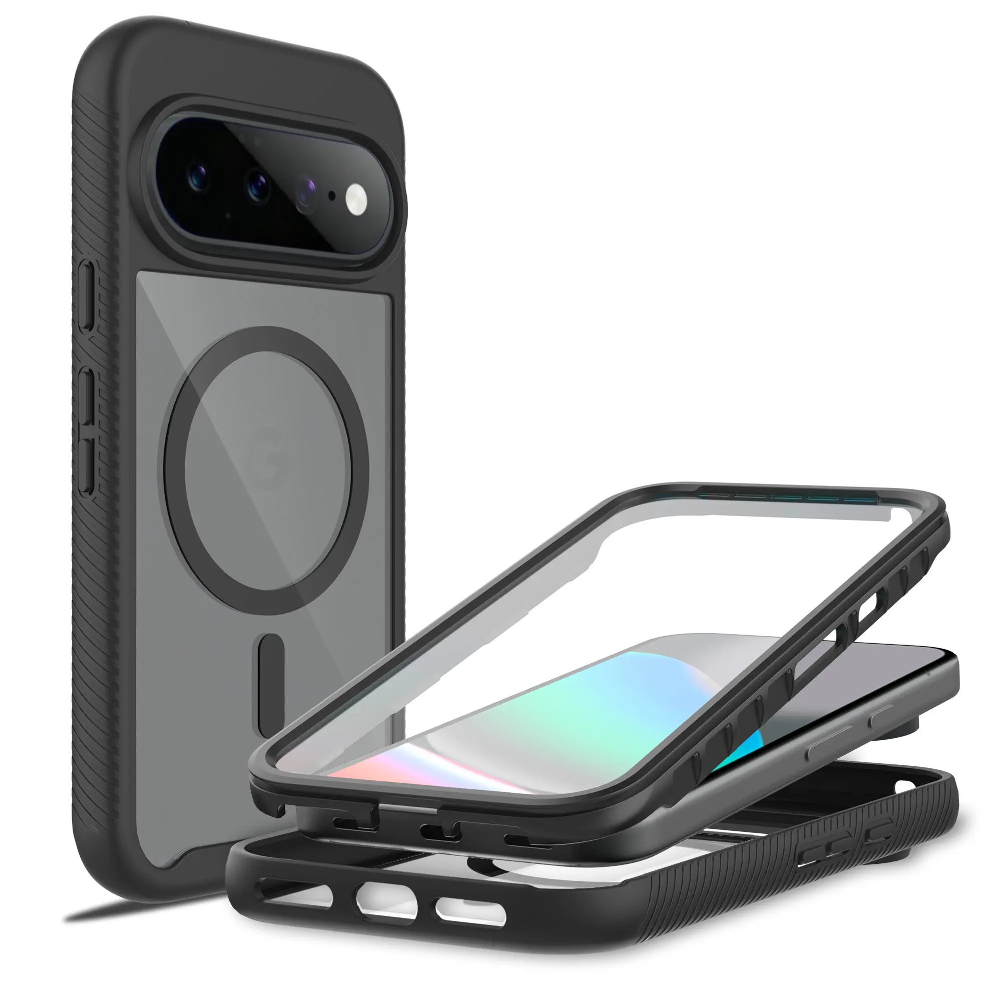 Full Protection Magnetic Case Google Pixel 11 Pro Svart/transparent