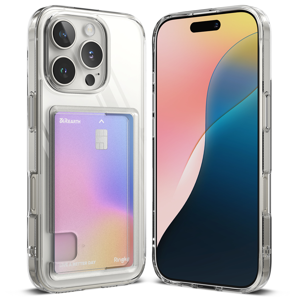 Ringke Fusion Card Case iPhone 16 Pro Kirkas - Puhelimen kuoret - Paikat korteille