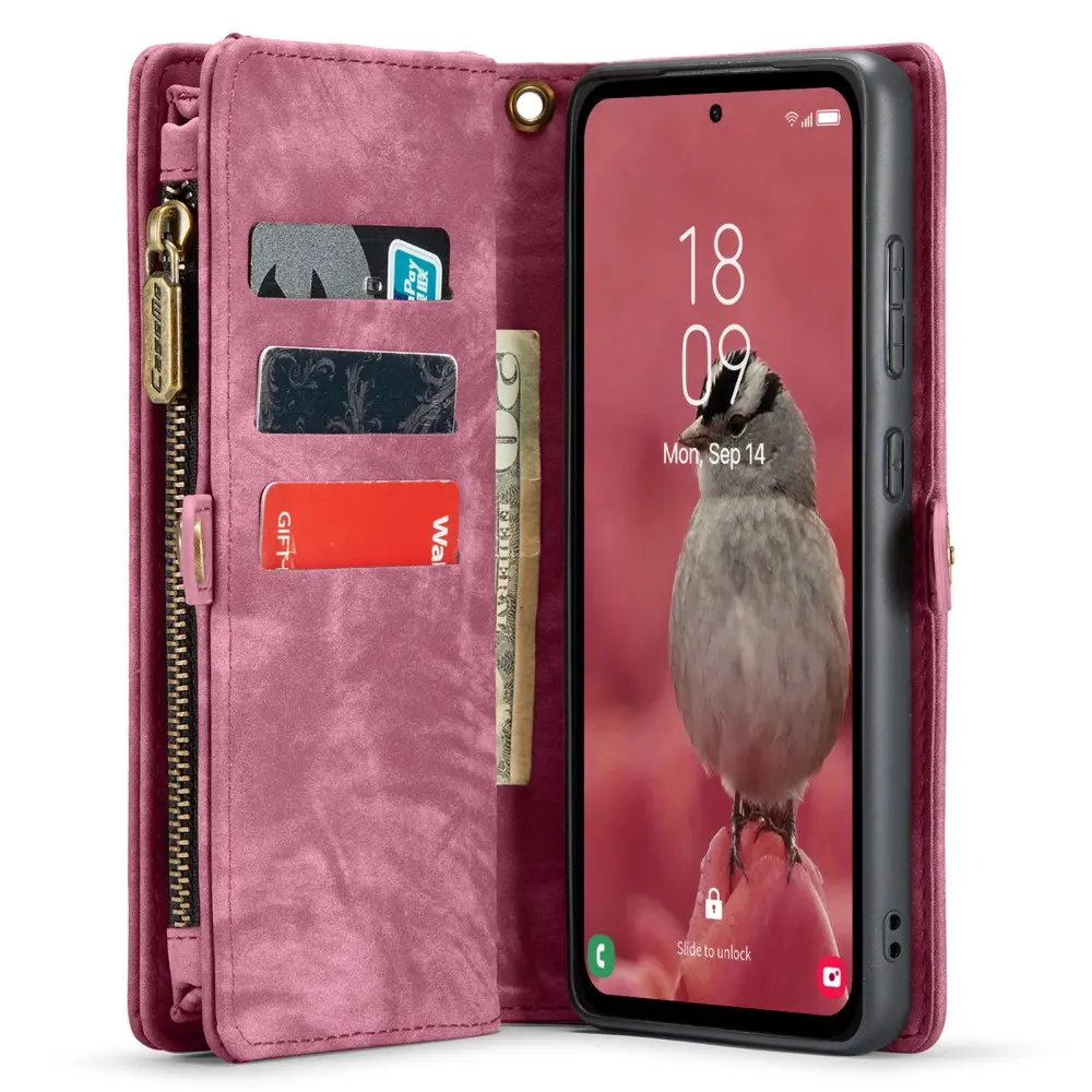 Multi-slot Plånboksfodral Samsung Galaxy A55 Röd