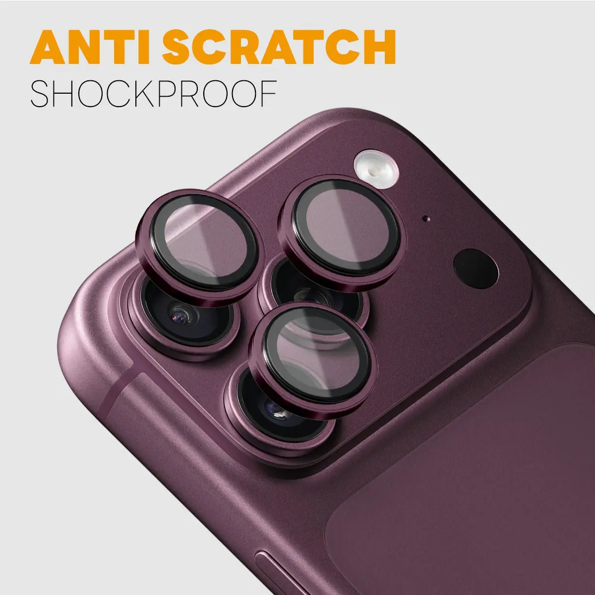 Linsskydd Härdat Glas Aluminium iPhone 18 Pro Dark Cherry