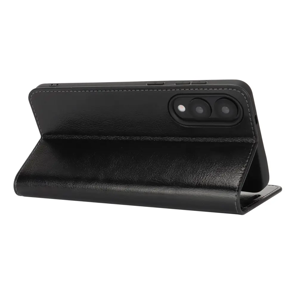 Mobilfodral Äkta Läder Samsung Galaxy S25 Edge Svart