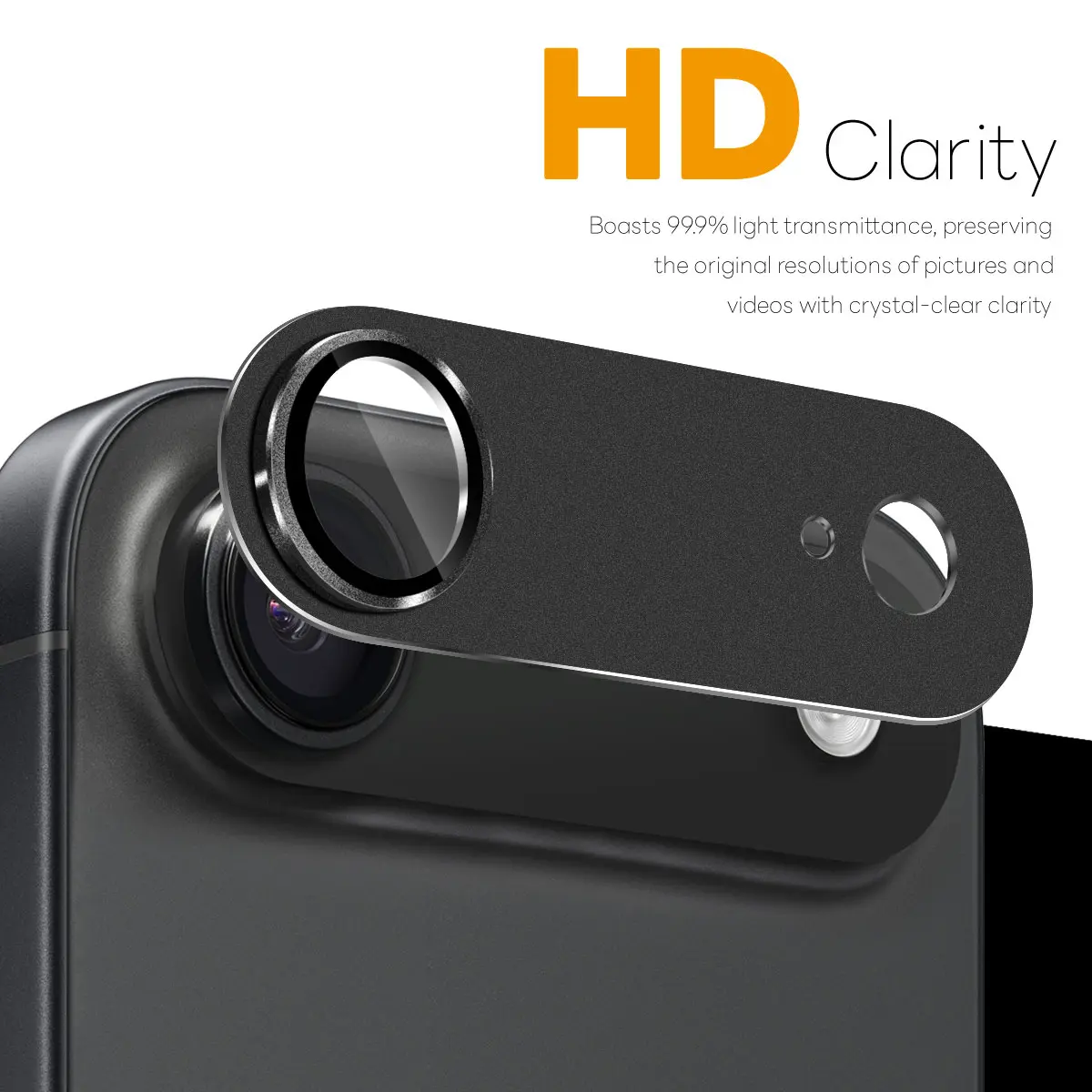 Kameraskydd Härdat Glas Metall iPhone Air Svart