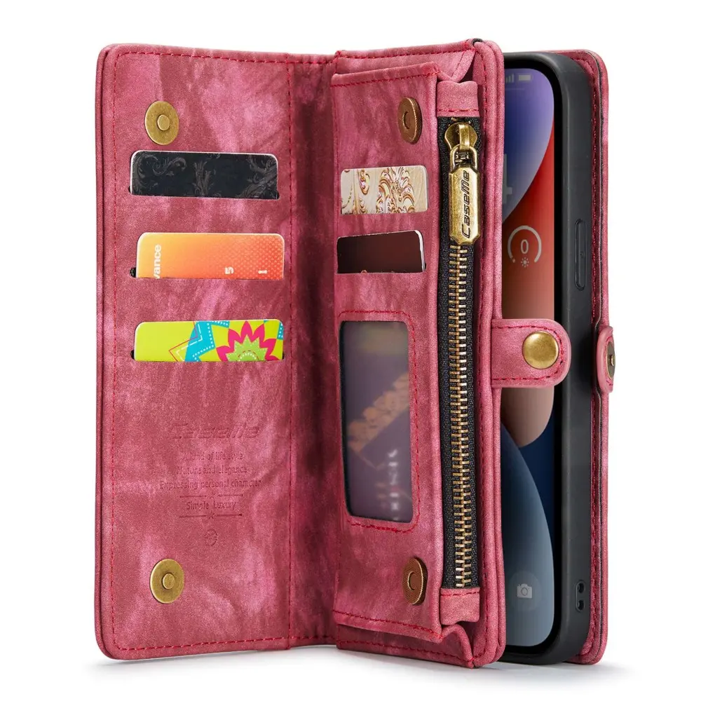 Multi-slot Plånboksfodral iPhone 13 Röd