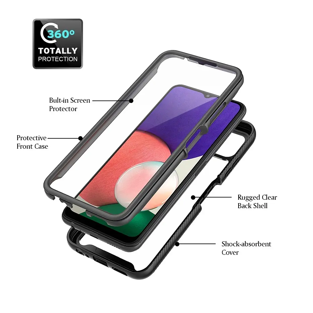 Full Protection Case Samsung Galaxy A22 5G Svart