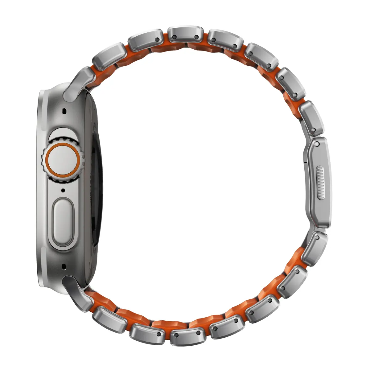 Stratos Band Apple Watch Ultra 49mm 1st Gen Natural Titanium - Ultra Orange