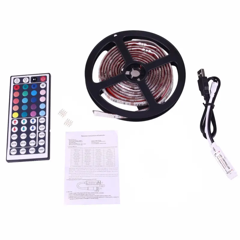 LED-list med fjärrkontroll för bakgrundsbelysning till TV 60x40cm Flerfärgad/mönster