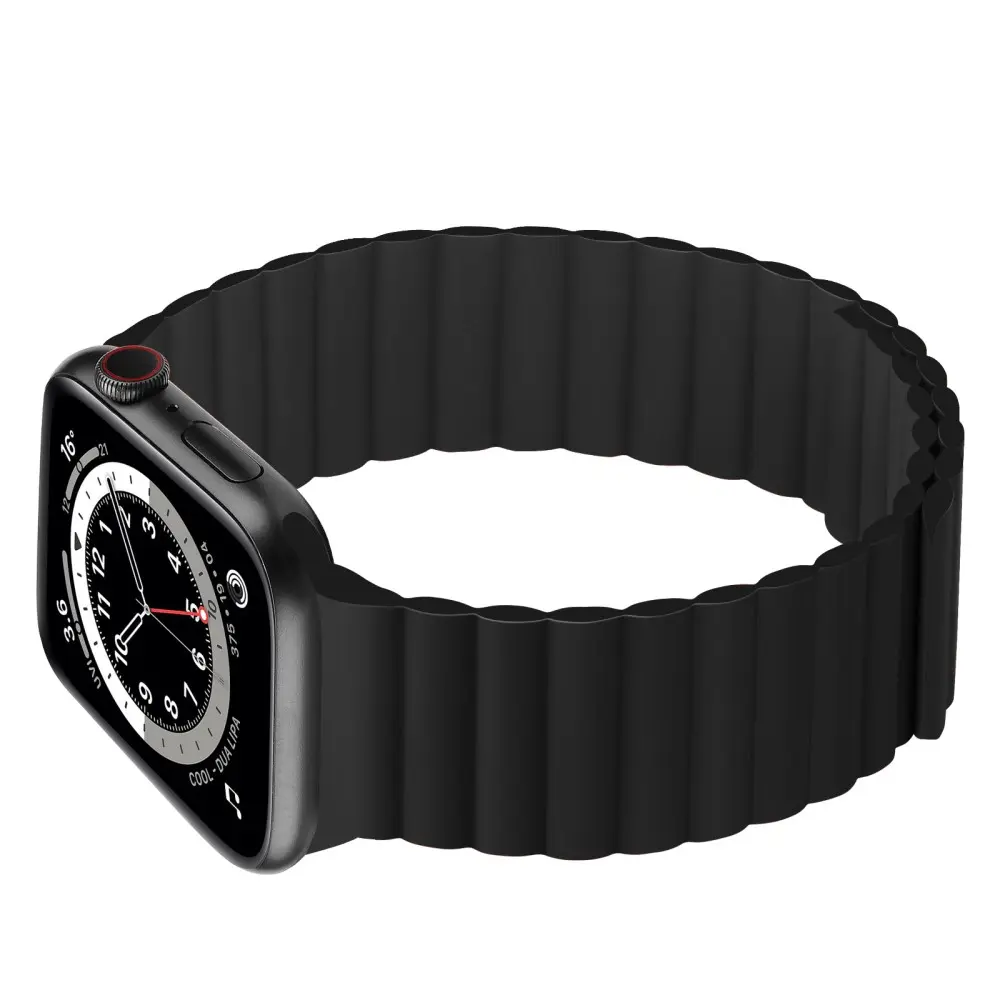 Magnetiskt silikonarmband Apple Watch Series 12 47mm svart