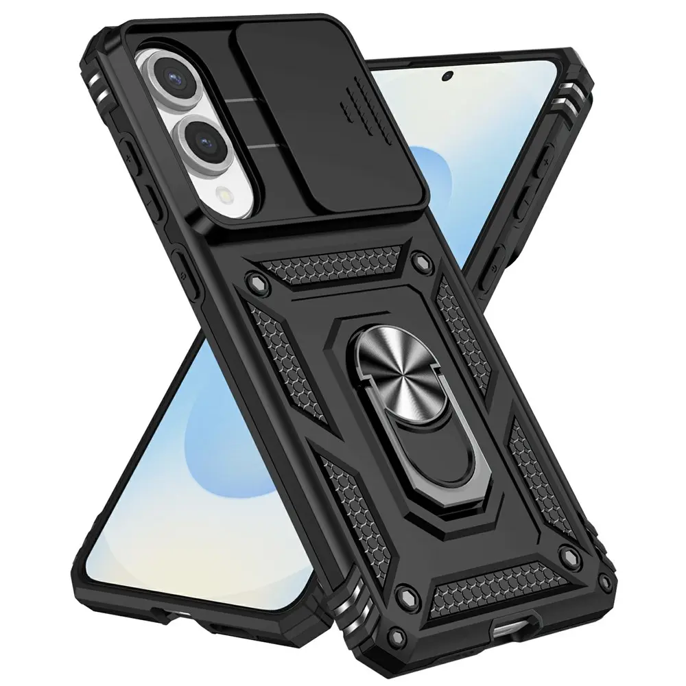 Hybridskal Ring + Kameraskydd Samsung Galaxy S25 Edge Svart