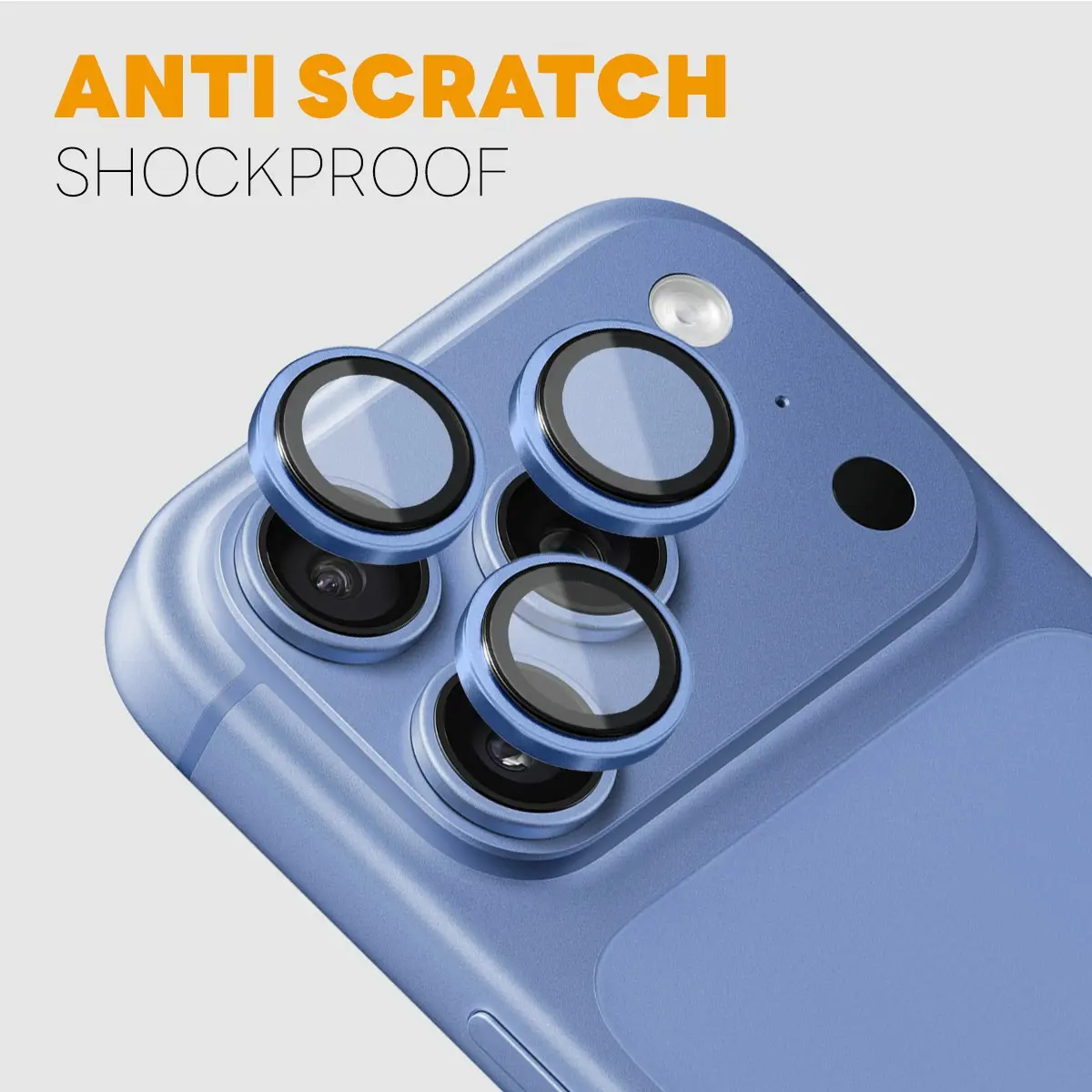 Linsskydd Härdat Glas Aluminium iPhone 18 Pro Blå