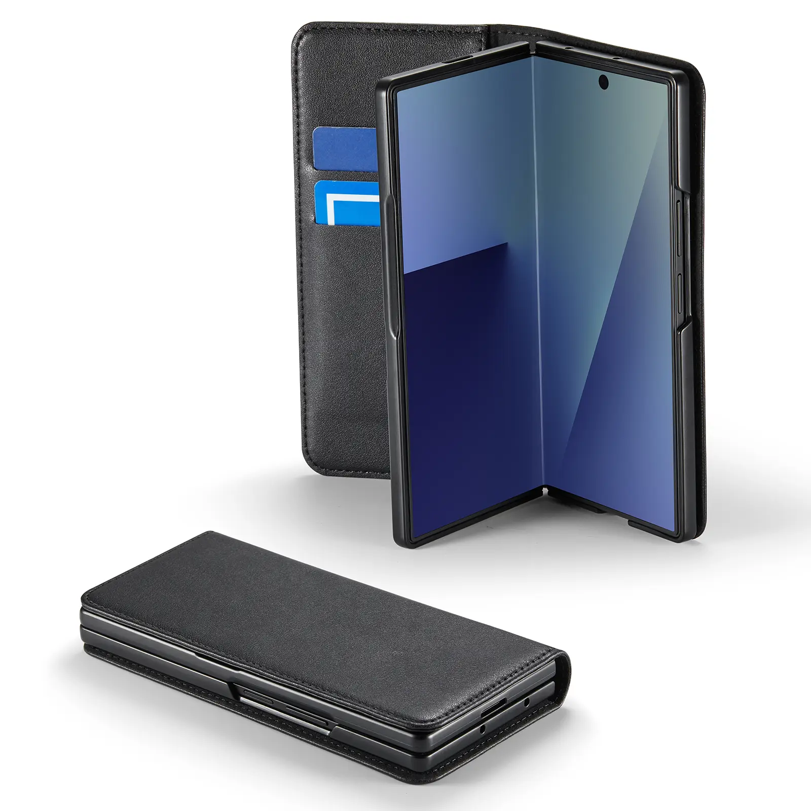 Ægte Læderetui Samsung Galaxy Z Fold 7 Sort