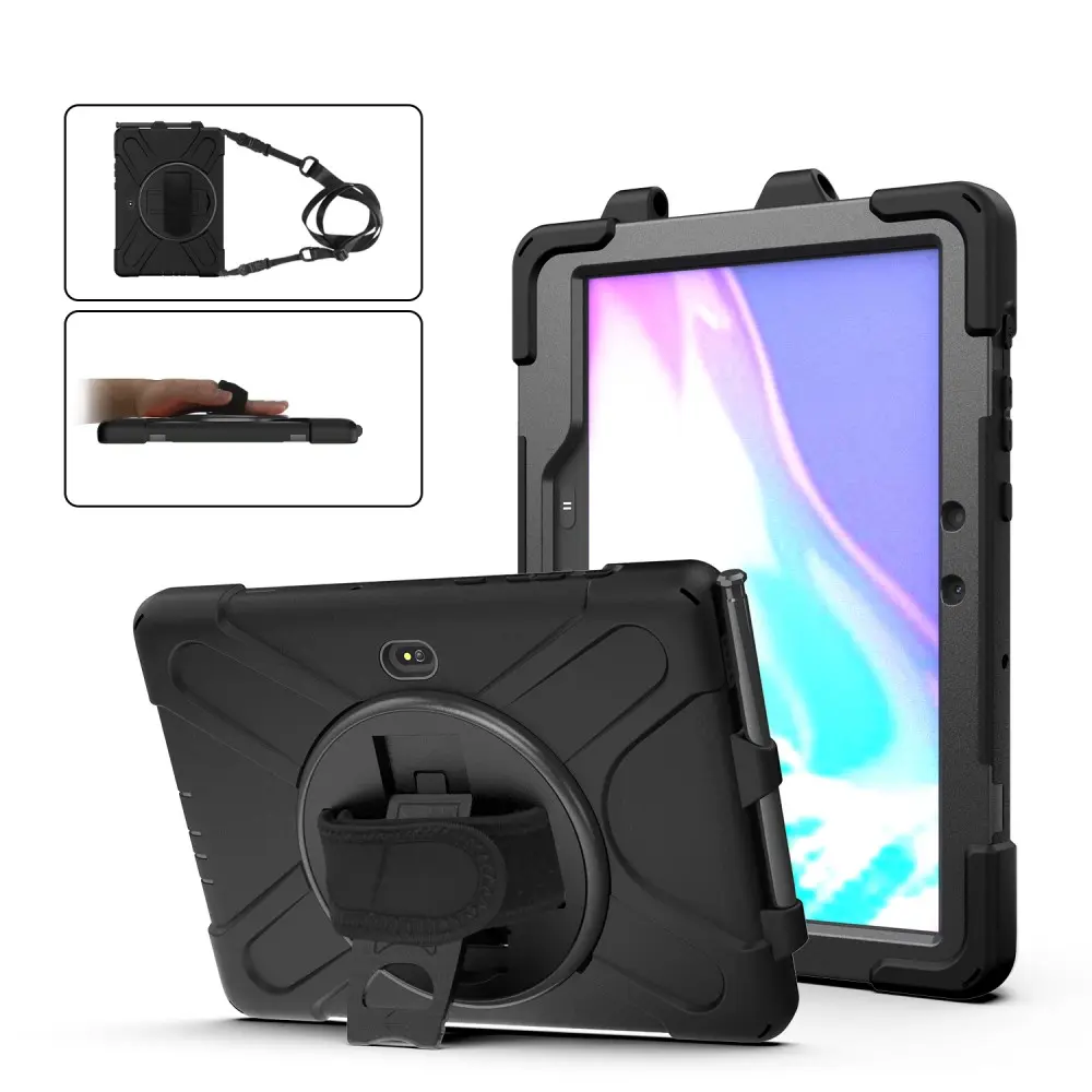 Stöttåligt Hybridskal med axelrem Samsung Galaxy Tab Active4 Pro Svart