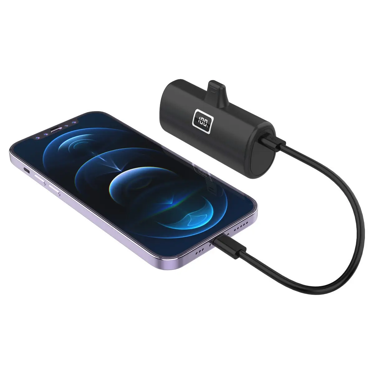 Plug-in Powerbank USB-C 5000mAh Svart