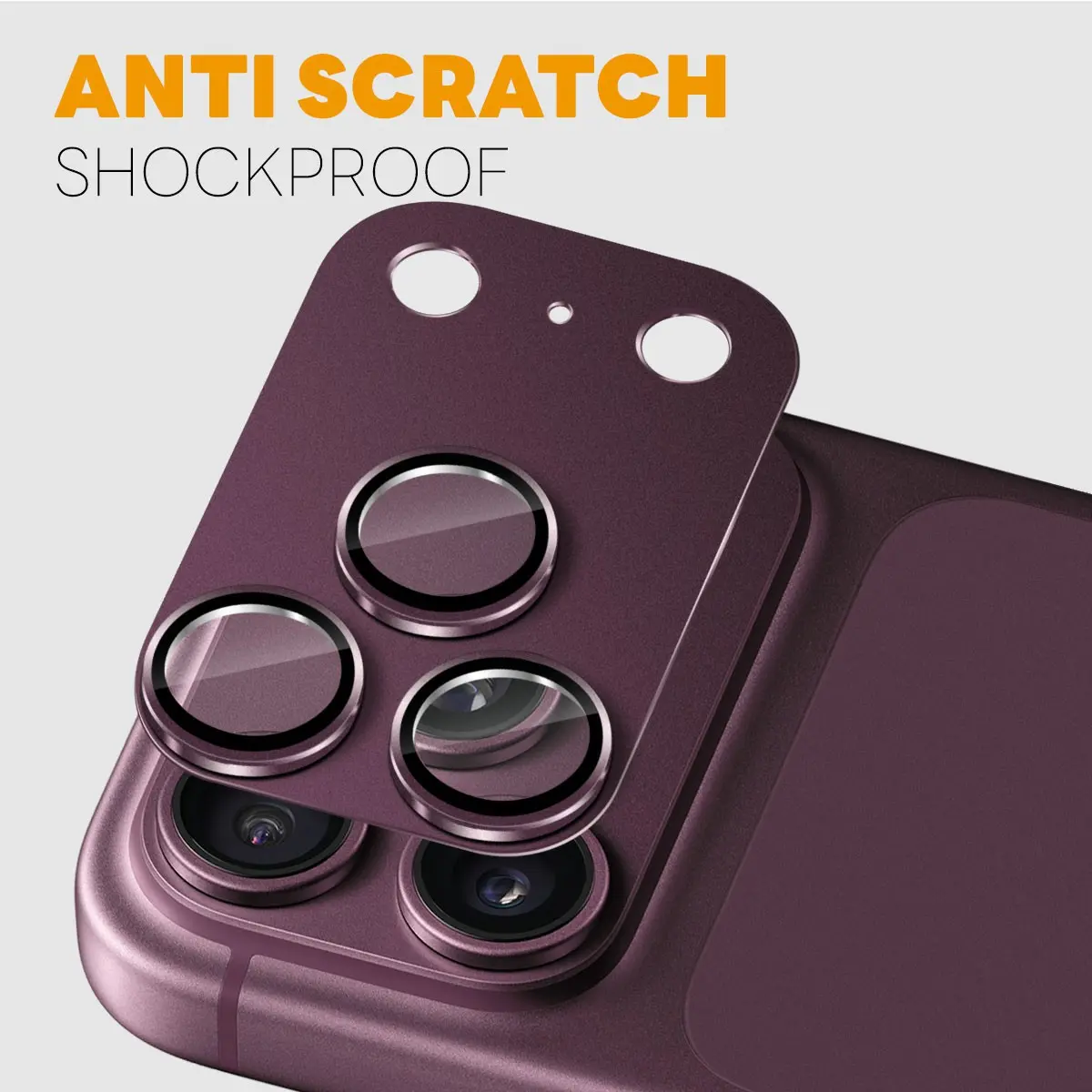 Kameraskydd Härdat Glas Metall iPhone 18 Pro Max Dark Cherry