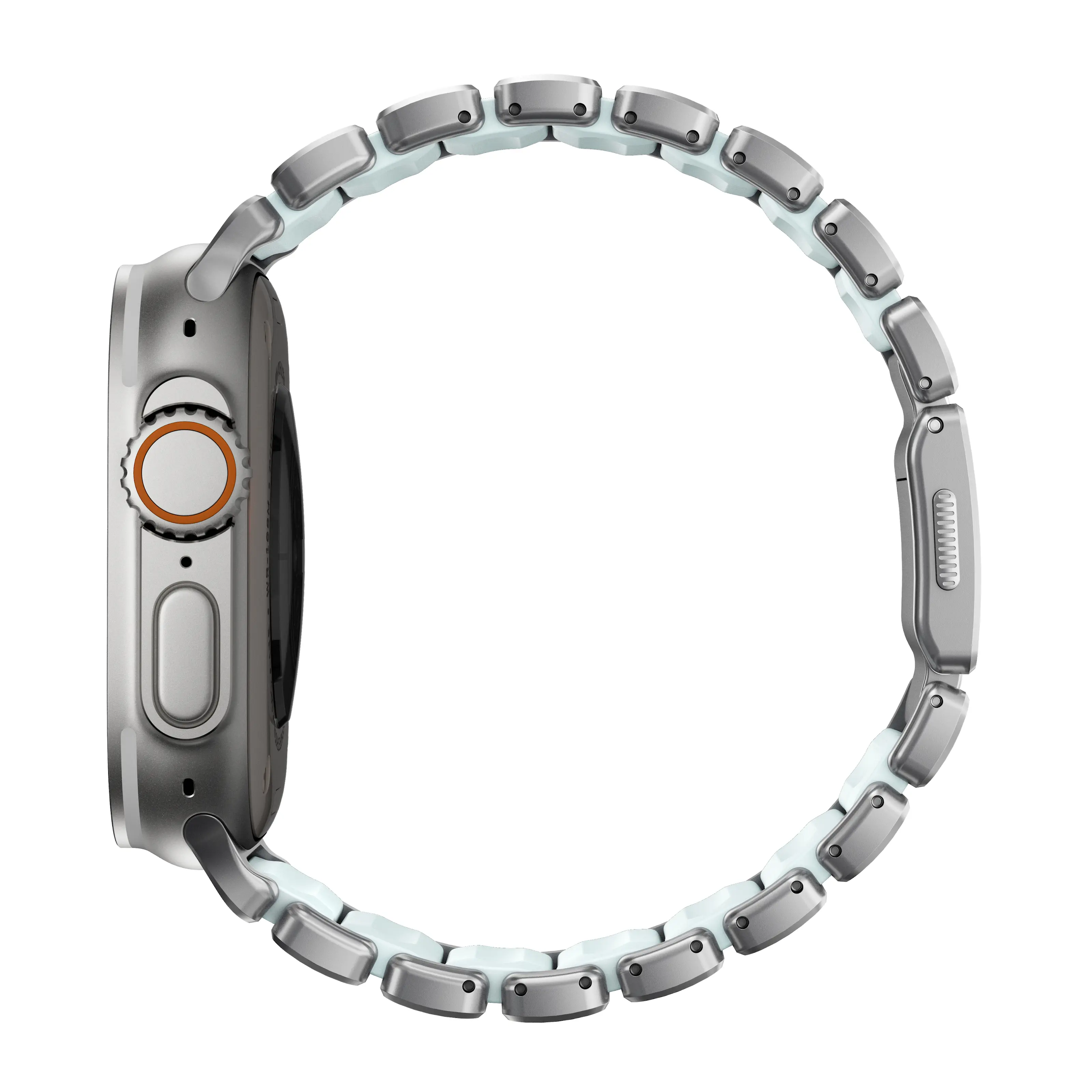 Stratos Band Apple Watch Ultra 49mm 3rd Gen Natural Titanium - Icy Blue Glow