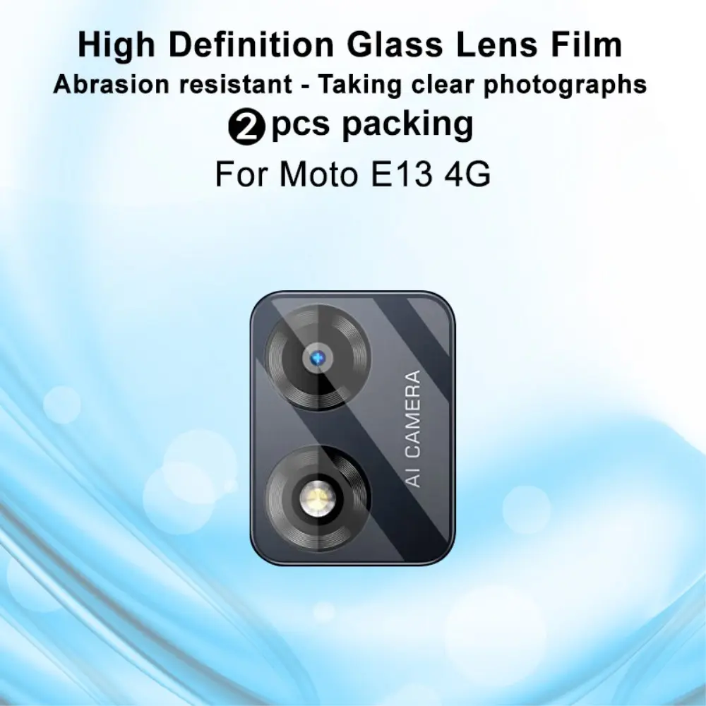 2-pack Härdat Glas Linsskydd Motorola Moto E13 Genomskinlig