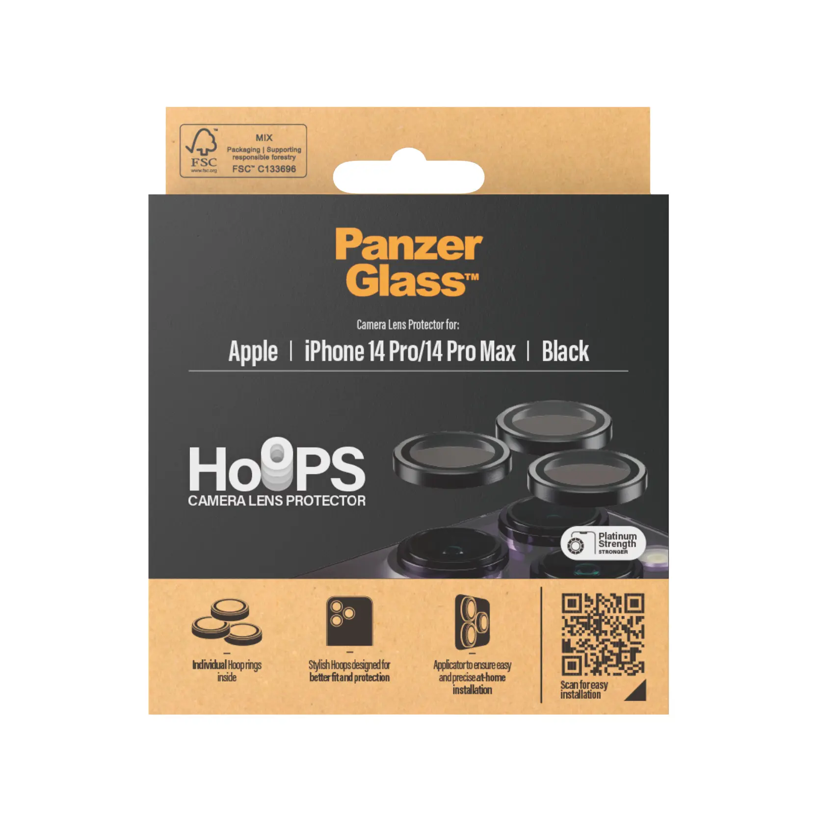 iPhone 14 Pro Hoops Camera Lens Protector Svart