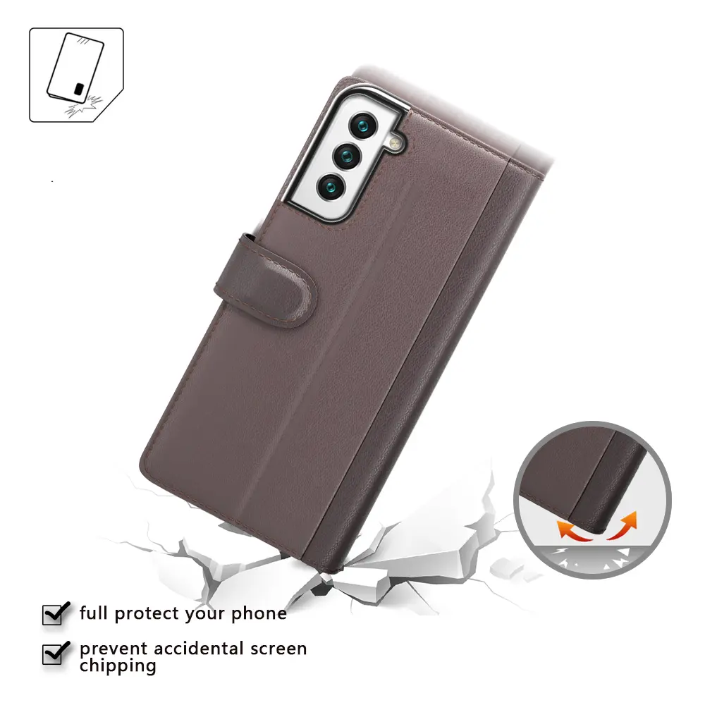 Äkta Läderfodral Samsung Galaxy S22 Brun