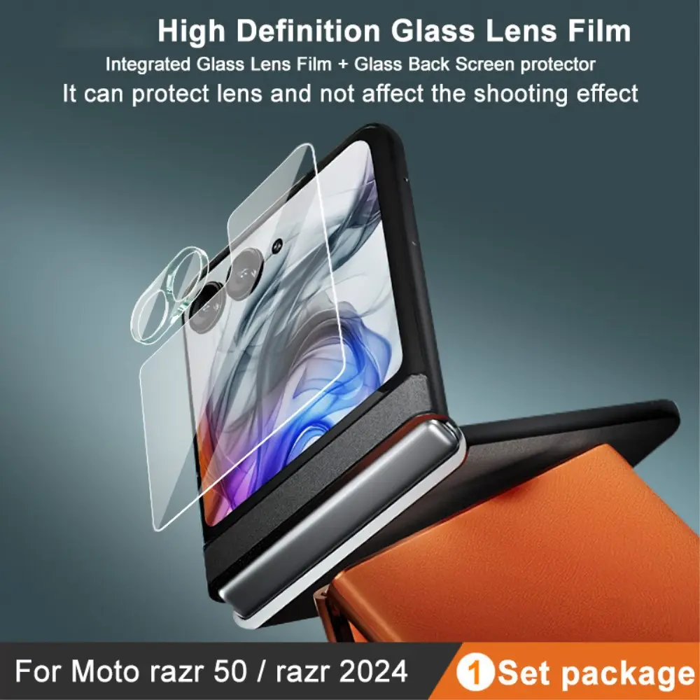 Härdat Glas Linsskydd + Ytterskärmskydd Motorola Razr 60 Genomskinlig