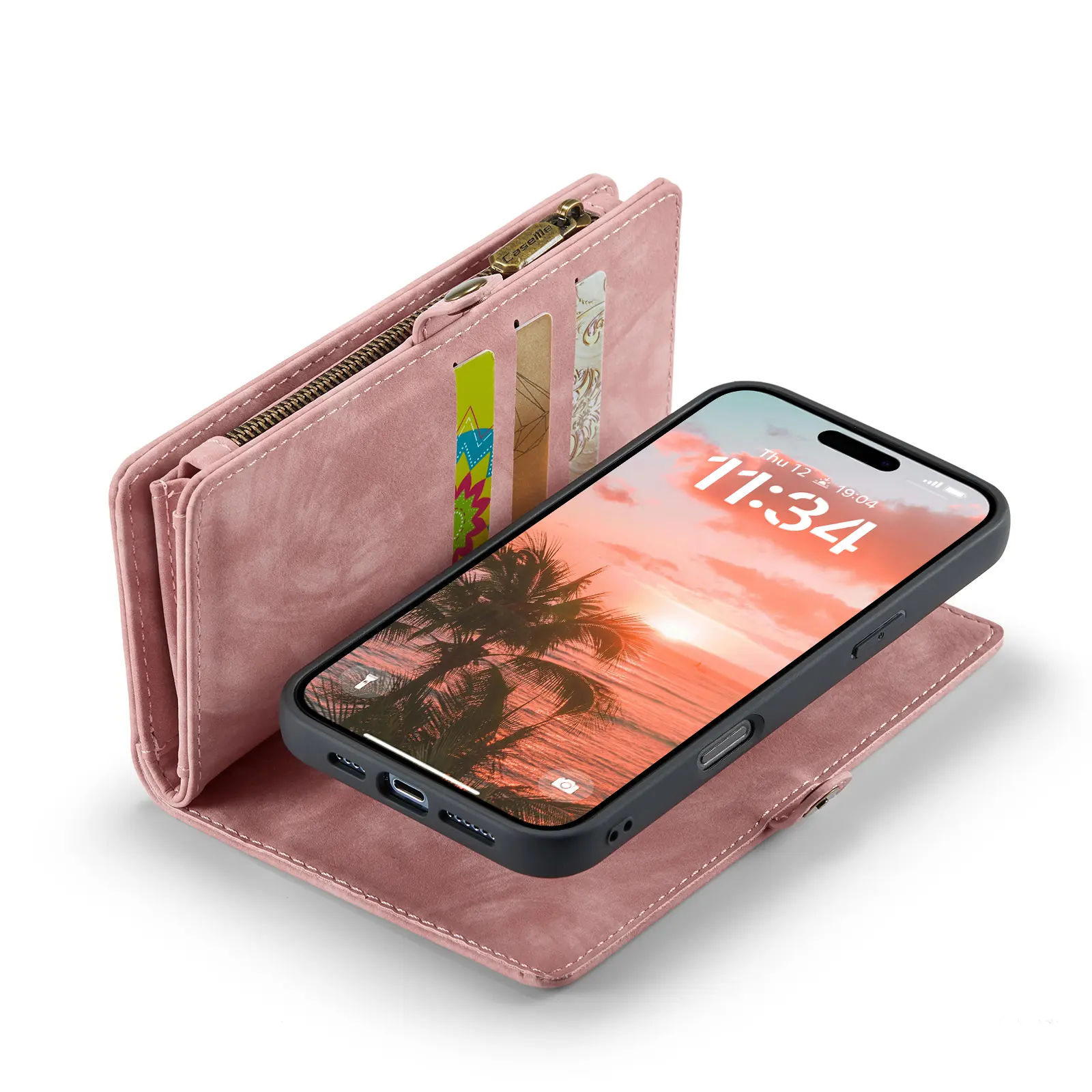 Multi-slot Plånboksfodral iPhone 16 Pro Max Rosa