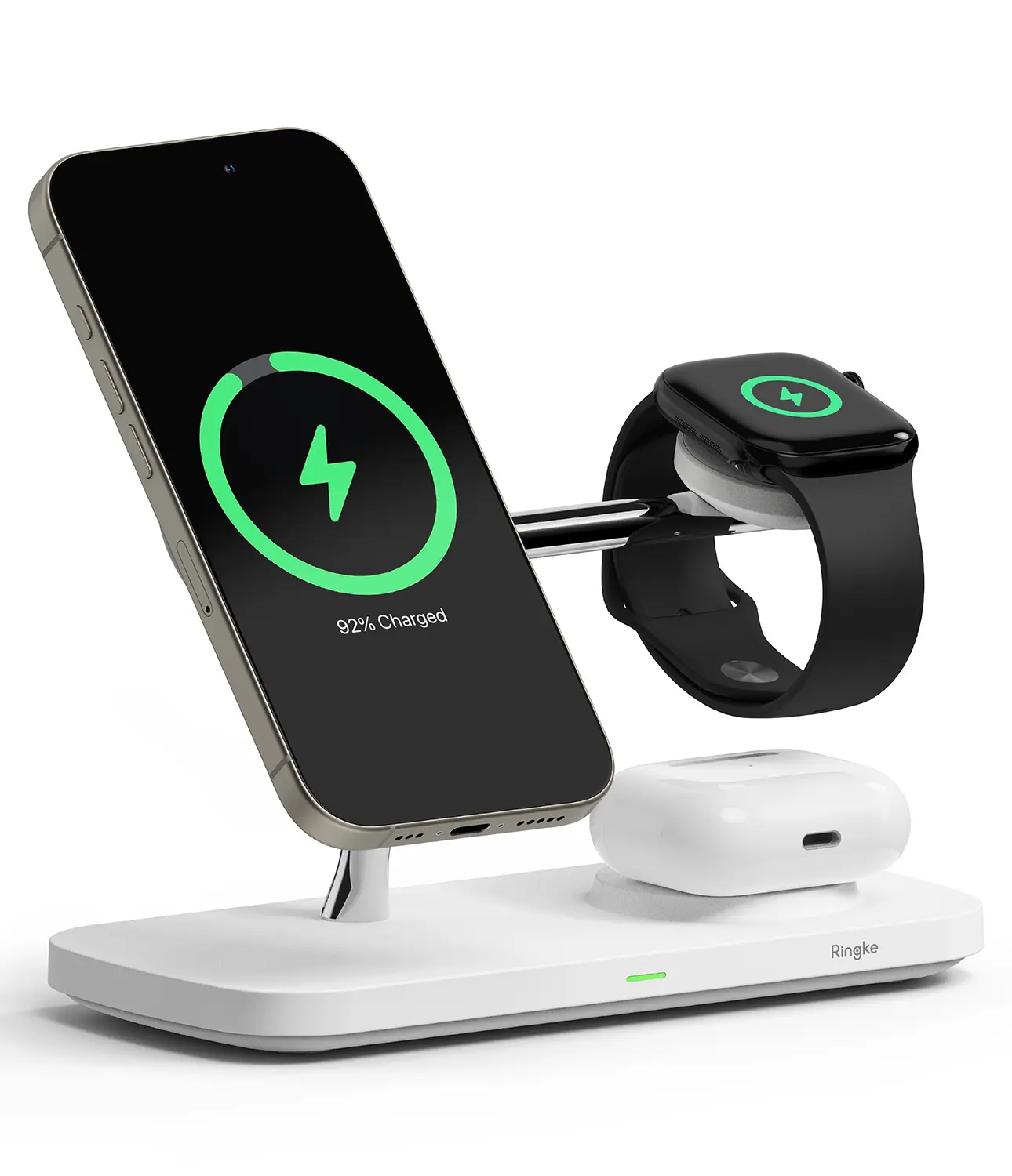 3-in-1 Wireless Charger Stand Qi2 MagSafe hvid